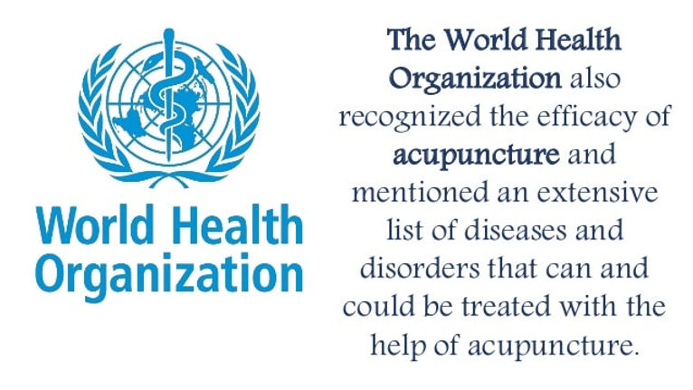 Acupuncture recognized by WHO