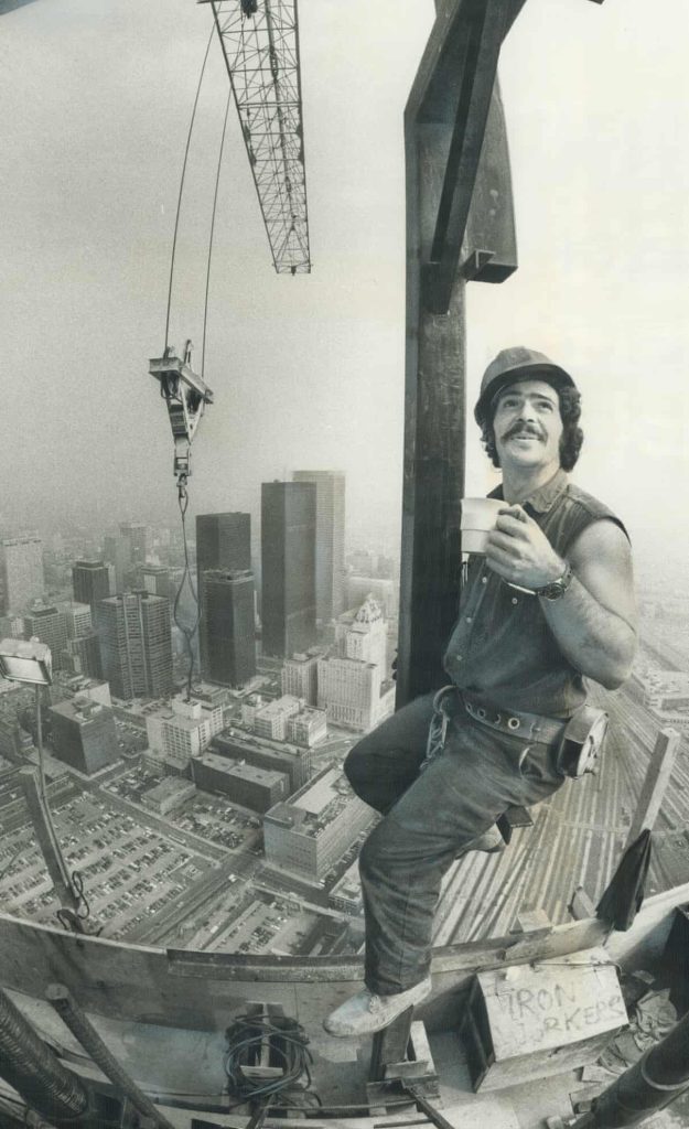 CN Tower construction worker